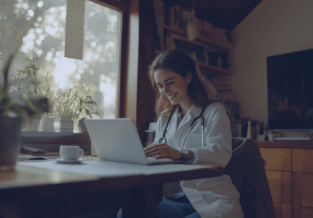 NextClinic Doctor consulting with patients from home